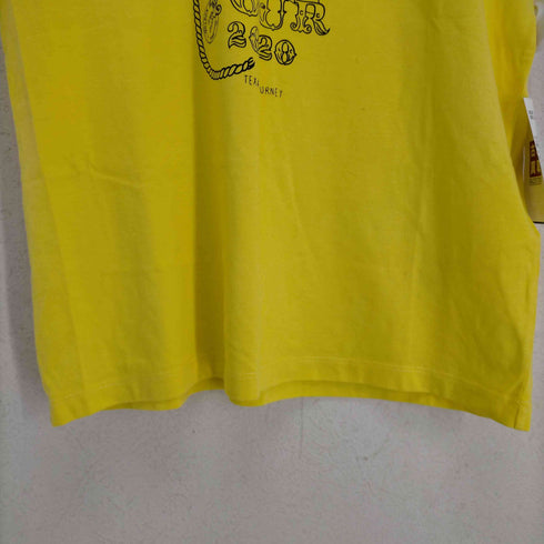 ゴールデングース GOLDEN GOOSE N/S TOPS スタッズ USED加工 ノースリーブ トップス Tシャツ カットソー プリント XS 黄色 イエロー レディース JPN:XS
