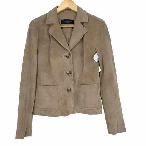 ウィークエンドバイマックスマーラ WEEKEND by Max Mara レザー 3Bジャケット 総裏地 42 ベージュ レディース JPN:42