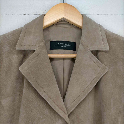 ウィークエンドバイマックスマーラ WEEKEND by Max Mara レザー 3Bジャケット 総裏地 42 ベージュ レディース JPN:42