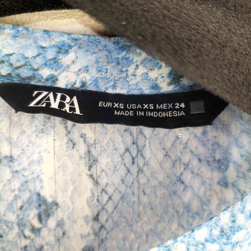ザラ ZARA シェルボタン パイソンプリント ノーカラーワンピース レディース JPN:XS