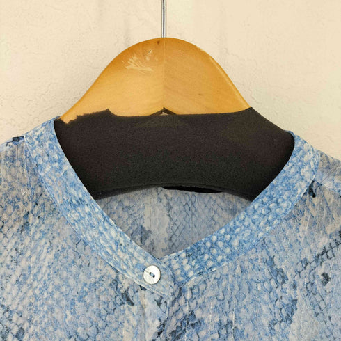ザラ ZARA シェルボタン パイソンプリント ノーカラーワンピース レディース JPN:XS