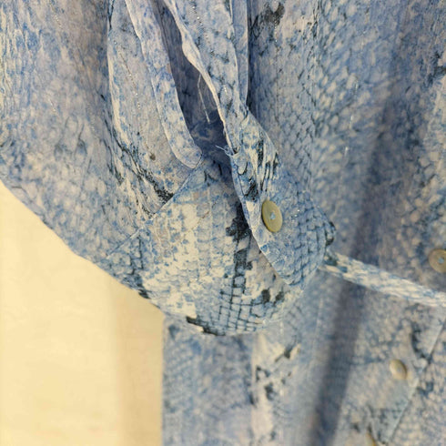 ザラ ZARA シェルボタン パイソンプリント ノーカラーワンピース レディース JPN:XS