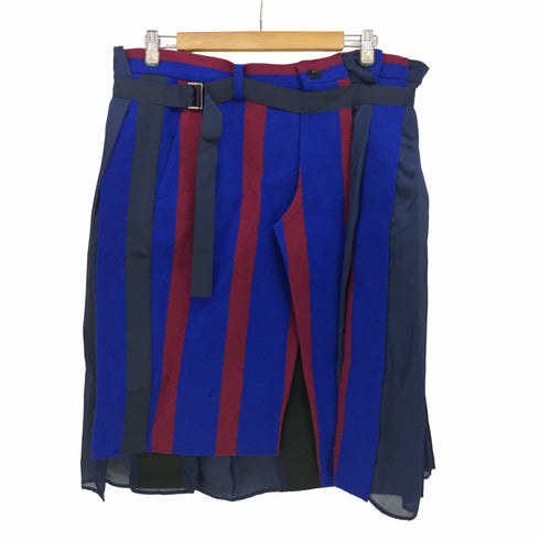 サカイ Sacai 18AW ストライプ シフォン切替 ラップ スカート レディース JPN:2