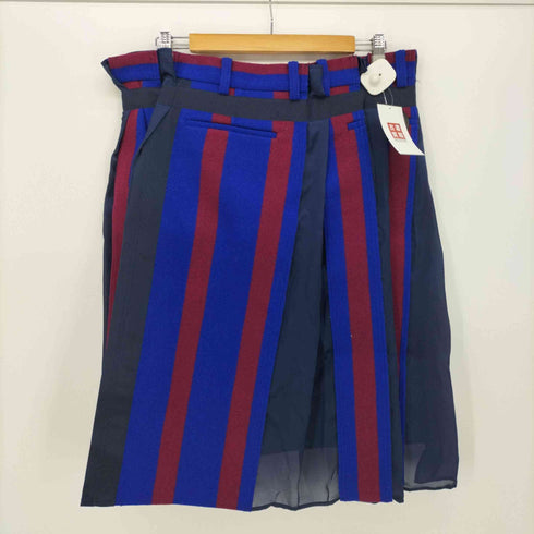 サカイ Sacai 18AW ストライプ シフォン切替 ラップ スカート レディース JPN:2