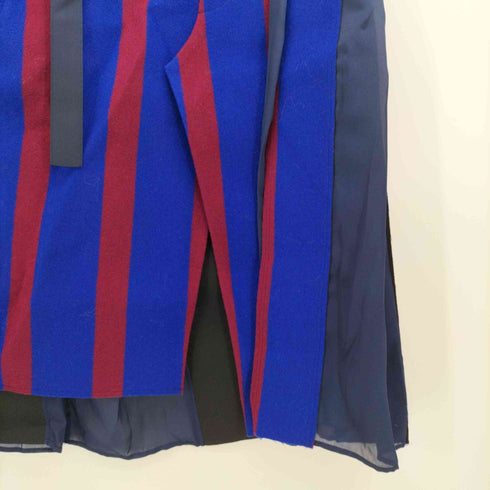 サカイ Sacai 18AW ストライプ シフォン切替 ラップ スカート レディース JPN:2