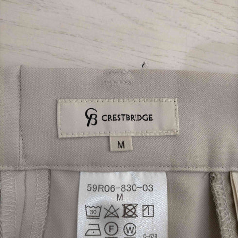 CB CRESTBRIDGE スラックスパンツ パンツ センタープレス バックスリット ジップアップ レディース JPN:M