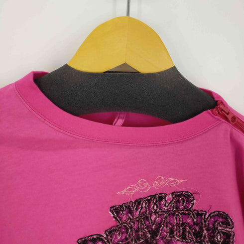 ダブレット doublet SHOULDER ZIP CHAOS EMBROIDARY L/S TEE カオス刺繍 メンズ