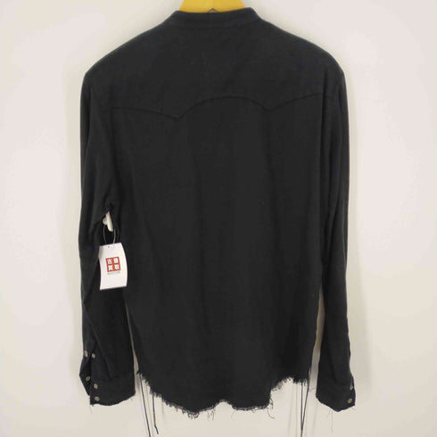 ザレターズ The Letters 16SS ジップアップブラックデニムシャツ カットオフダブルジップ メンズ JPN:M