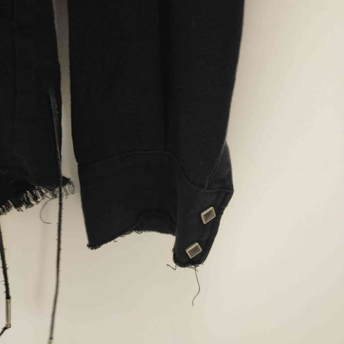 ザレターズ The Letters 16SS ジップアップブラックデニムシャツ カットオフダブルジップ メンズ JPN:M
