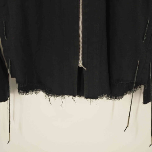 ザレターズ The Letters 16SS ジップアップブラックデニムシャツ カットオフダブルジップ メンズ JPN:M