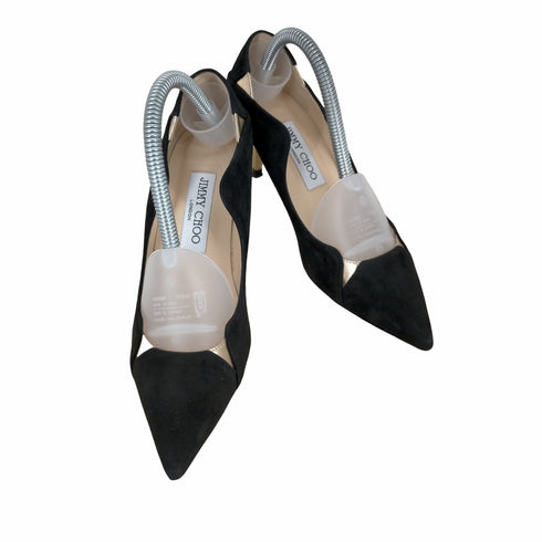 ジミーチュウ JIMMY CHOO パンプス ポインテッドトゥ ピンヒール スエード 35.5 22.5cm 黒 ブラック レディース 35.5