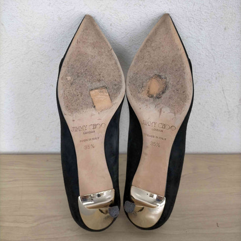 ジミーチュウ JIMMY CHOO パンプス ポインテッドトゥ ピンヒール スエード 35.5 22.5cm 黒 ブラック レディース 35.5