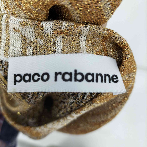パコ ラバンヌ Paco Rabanne メタリック ニット カットソー レディース import:S