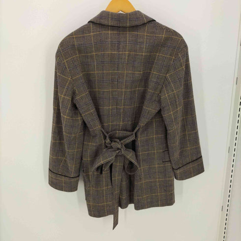 マカフィー MACPHEE 19AW ウール コットン ナイロン チェック ガウン ジャケット レディース JPN:36