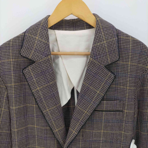 マカフィー MACPHEE 19AW ウール コットン ナイロン チェック ガウン ジャケット レディース JPN:36