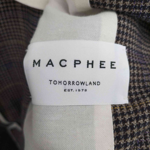 マカフィー MACPHEE 19AW ウール コットン ナイロン チェック ガウン ジャケット レディース JPN:36