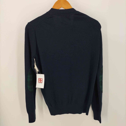 ラッドバイデミリーフォーロンハーマン LAD BY DEMYLEE for Ron Herman チェック柄 エルボーパッチ ロンハーマン ウール ニット カーディガン メンズ import:XS