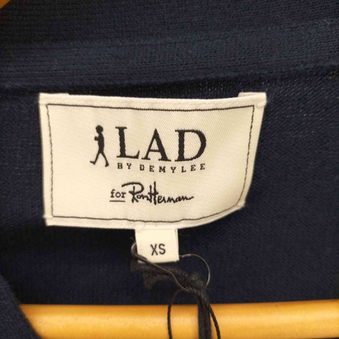 ラッドバイデミリーフォーロンハーマン LAD BY DEMYLEE for Ron Herman チェック柄 エルボーパッチ ロンハーマン ウール ニット カーディガン メンズ import:XS