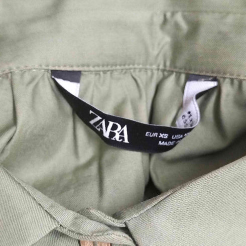 ザラ ZARA ウエストベルト バックギャザーシャツワンピース レディース import:XS
