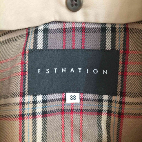 エストネーション ESTNATION 裏地タータンチェックライナー付き コットンポリ トレンチコート レディース JPN:38
