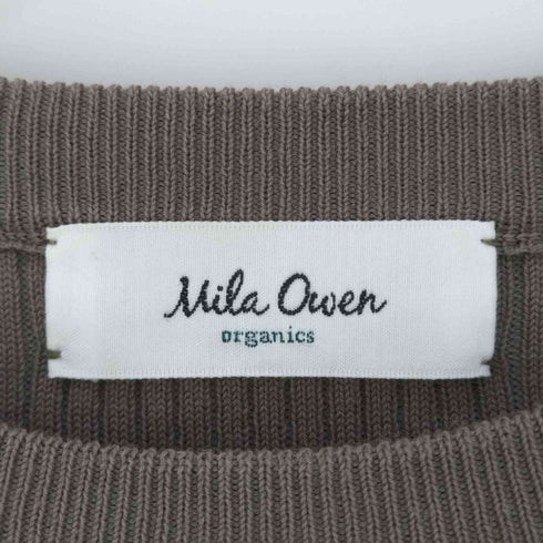 ミラオーウェン Mila Owen 袖スリットオーガニックコットンリブニットトップス レディース JPN:0