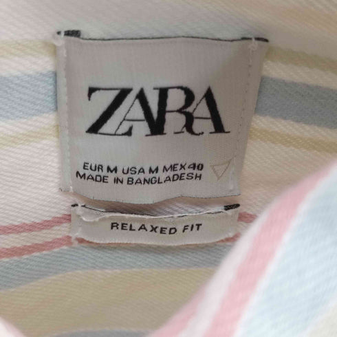 ザラ ZARA ストライプL/Sシャツ ボックスシルエット メンズ US M