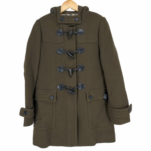 バーバリーロンドン BURBERRY LONDON ダッフルコート アウター 裏地チェック ジップアップ フード付き レディース JPN:38