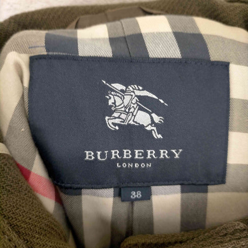 バーバリーロンドン BURBERRY LONDON ダッフルコート アウター 裏地チェック ジップアップ フード付き レディース JPN:38