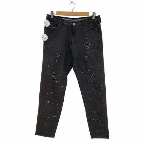 N NUMBER ペイント加工 テーパードデニムパンツ メンズ JPN:M
