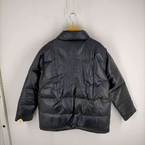 00S BOSS 10th anniversary 企業ロゴ レザー ダウンジャケット メンズ JPN:L