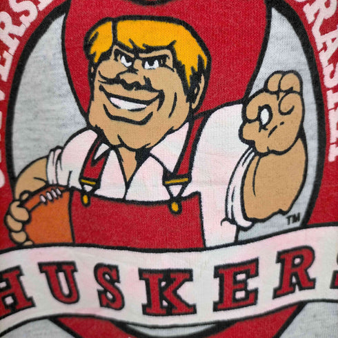 ハガー HUGGER MADE IN USA ラバープリント霜降りTシャツ NEBRASKA メンズ import:XL