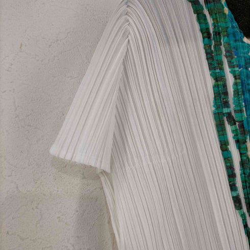 プリーツプリーズイッセイミヤケ PLEATS PLEASE ISSEY MIYAKE カットソー ブラウス プリーツ加工 ネックレス転写 トロンプルイユ レディース JPN:4