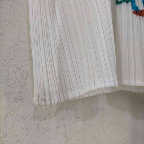 プリーツプリーズイッセイミヤケ PLEATS PLEASE ISSEY MIYAKE カットソー ブラウス プリーツ加工 ネックレス転写 トロンプルイユ レディース JPN:4