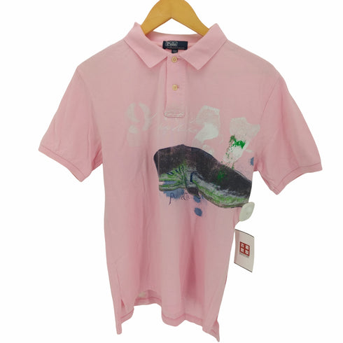 ポロバイラルフローレン Polo by RALPH LAUREN 90S クジラ ペイント 鹿の子 S/S ポロシャツ レディース 150