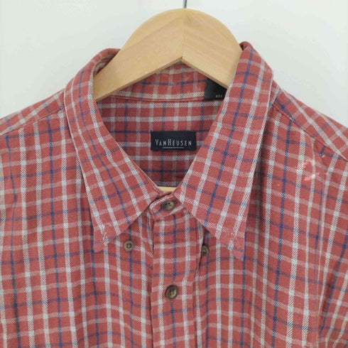 ヴァンヒューゼン VAN HEUSEN チェック ボタンダウン L/S シャツ メンズ import:XL