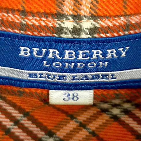 バーバリーブルーレーベル BURBERRY BLUE LABEL チェック柄フランネルシャツ レディース 38