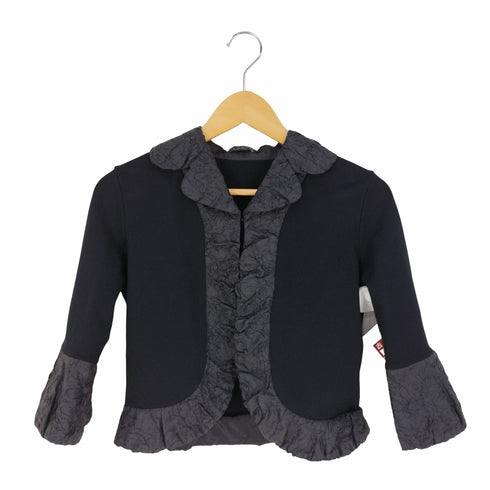 ランバンコレクション LANVIN COLLECTION シワ加工 素材切替 ニットジャケット レディース 38