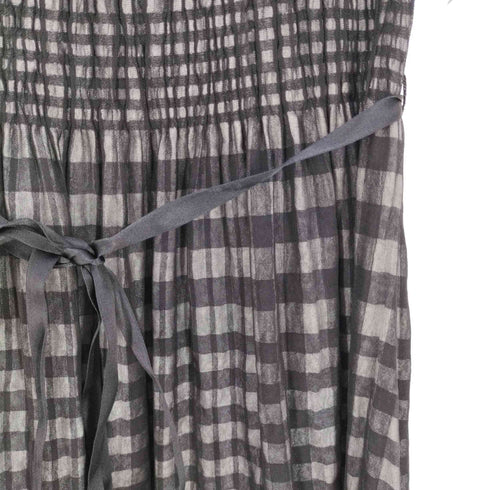 ランバンコレクション LANVIN COLLECTION シワ加工 タック ノースリーブワンピース レディース 38