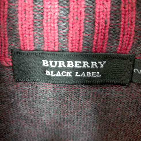バーバリーブラックレーベル BURBERRY BLACK LABEL ロゴ刺しゅうコットンニットベスト メンズ JPN:2