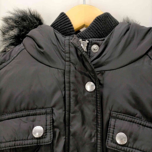 マイケルコース Michael Kors フェイクファー付ダウンコート アウター ロング フード ナイロン L 黒 ブラック M820142 /ES ■OS ■SH レディース import:L