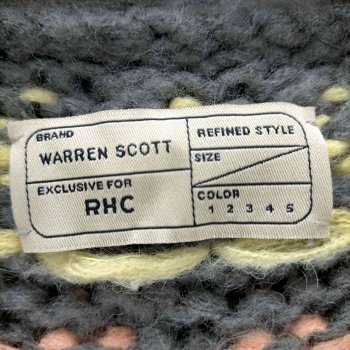 ウォーレンスコット WARREN SCOTT ウォーレンスコット WARREN SCOTT for RHC フーディーニットカーディガン 長袖 モヘヤ混 モカ オレンジ 黄色 白 イエロー ホワイト /ES ■OS メンズ