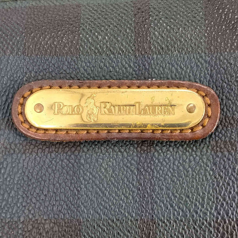 ポロラルフローレン POLO RALPH LAUREN チェックレザーボストンバッグ レディース