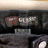ゲス GUESS 90S 00S USA製 レザーパッチ 染後め テーパード ブラックデニムパンツ メンズ W36 L32