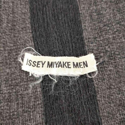 イッセイミヤケメン ISSEY MIYAKE MEN ストライプ バイカラー フリンジマフラー メンズ