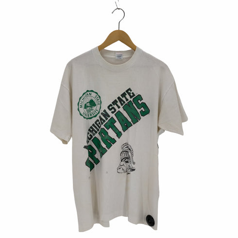 フルーツオブザルーム FRUIT OF THE LOOM 80s USA製 シングルステッチ 1989コピーライト MICHIGAN STATE SPARTANS カレッジTシャツ メンズ JPN:XL
