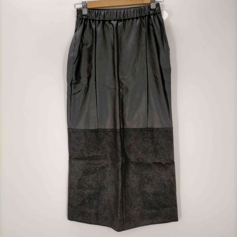 トラッゾドンナ Torrazzo Donna トラッゾドンナ Torrazzo Donna 異素材エコレザータイトスカート フェイクレザー ロング F 黒 ブラック /DF ■OS ■SH レディース レディース FREE