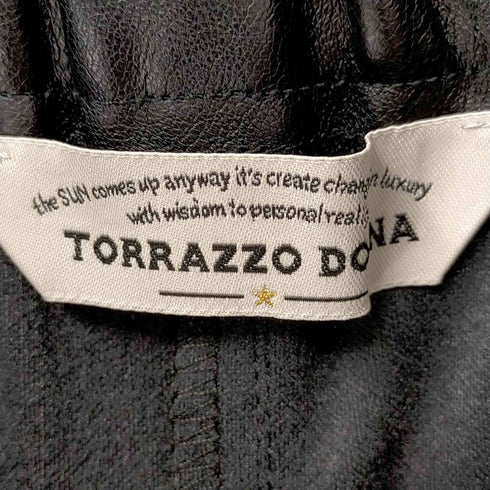 トラッゾドンナ Torrazzo Donna トラッゾドンナ Torrazzo Donna 異素材エコレザータイトスカート フェイクレザー ロング F 黒 ブラック /DF ■OS ■SH レディース レディース FREE