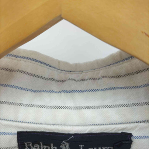 ラルフローレン RALPH LAUREN 90-00S POLOワッペン L/S ストライプ ボタンダウン シャツ メンズ import:XL