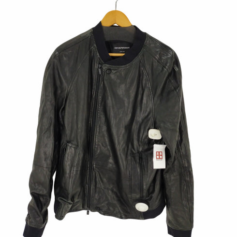 エンポリオアルマーニ EMPORIO ARMANI ラムレザージャケット ブルゾン ジップアップ メンズ EUR:52