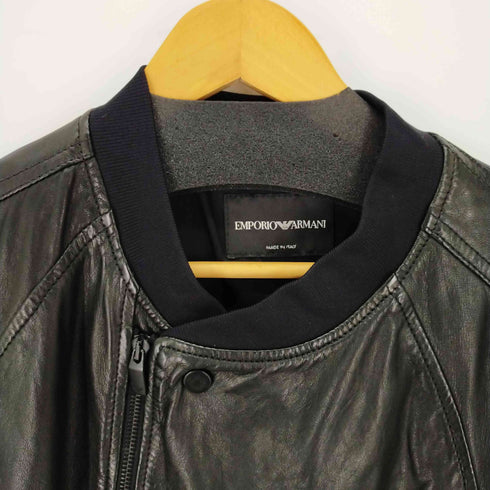 エンポリオアルマーニ EMPORIO ARMANI ラムレザージャケット ブルゾン ジップアップ メンズ EUR:52